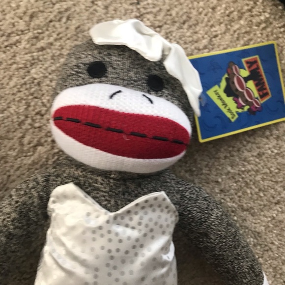 Sock Monkey Bride and Groom Wedding decoration dolls - Picture 4 of 4